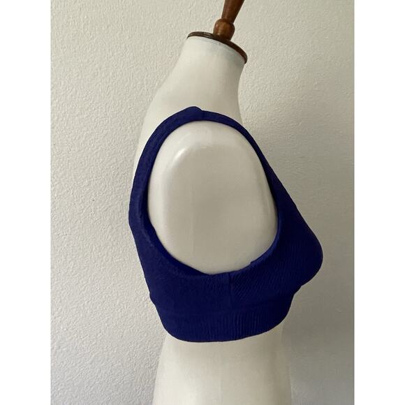 Calia Swim Bikini Top Keyhole Cut Out Textured Swimwear Indigo - Picture 4 of 9